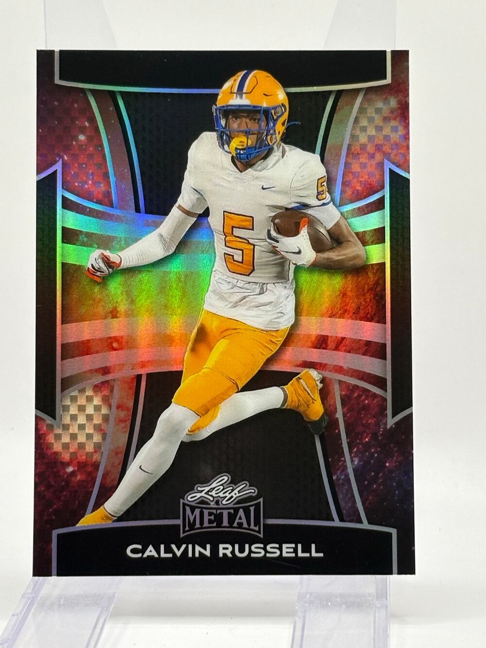 2025 Leaf Metal Calvin Russell GalaxyPrismatic Refractor 1/1 SSP Syracuse